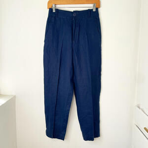 United Colors of Benetton Navy Blue Women's Linen Pants